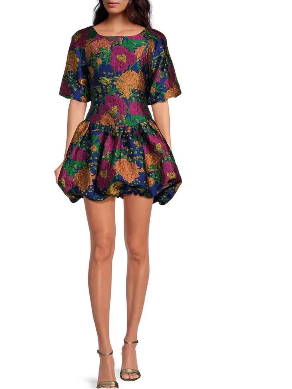 Sugarlips Iriana Floral Elisah Jacquard Bubble Mini Dress - Picture 2 of 6